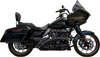Bassani Sweeper Exhaust System with Slotted Shields for '17-Up Harley Davidson Touring - Black