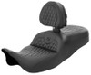 Saddlemen Honeycomb Roadsofa Seat with Driver Backrest for '08-Up Harley Davidson Touring Models (Not for '24-Up FLHX/FLTR Models)