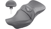 Saddlemen HEATED Roadsofa Seat (with Backrest) for '09-23 Harley Davidson Tri Glide FLHTCUTG - Carbon Fiber