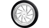 Coastal Moto Hurricane 3D Rear Right Wheel /Tire Combination for '09-24 Harley Davidson Trike - Chrome (18") | Falken Tire (215/45ZR18)