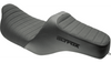SlyFox Highnoon Vinyl Seat for '08-23 Harley Davidson Touring Models - Black w/ Classic Stitch and Black Logo