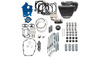 S&S Cycle 132" Power Package Engine Performance Kit for '17-23 Harley Davidson Oil Cooled Touring and '18-23 Softail Models - 550 Chain Drive - Wrinkle Black w/Highlighted Fins