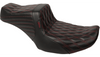 LePera Tailwhip Seat for '24-Up Harley Davidson Road Glide and Street Glide and '23-24 CVO FLHXSE, CVO FLTRSE Touring Models - Red Double Diamond Stitch