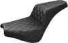 CLEARANCE Saddlemen LS Step Up Seats for '18-Up Harley Davidson Softail Low Rider and Sport Glide - Front Lattice Stitch - Black