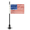 Hogworkz USA Flag / Pole with Luggage Rack Mount for Harley Davidson (Select Pole Finish)