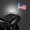 Hogworkz USA Flag / Pole with Luggage Rack Mount for Harley Davidson (Select Pole Finish)