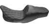 Slyfox Chariot Seat for '23.5-26 Harley Davidson Touring FLH/FLT - Black Double Diamond Stitch - Black Logo