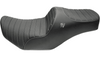 Slyfox Chariot Seat for '23.5-26 Harley Davidson Touring FLH/FLT - Silver Classic Stitch - Silver Logo