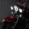 Hogworkz 7" LED HALOMAKER Headlight (Daymaker Replacement) with LED Auxiliary Passing Lamps for Harley Davidson Touring, Softail and Dyna Models (Select Finish)