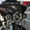 Hogworkz 7" LED Headlight (Daymaker Replacement) with Auxiliary Passing Lamps for Harley® Touring & Softail (Select Finish)