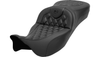 Saddlemen Extended Reach Roadsofa Seat for '08-25* Harley Davidson Touring Models - Carbon Fiber/ Lattice Stitch - Select Stitching Color (Not for '24-Up FLHX/FLTR Models or '23-Up CVO)
