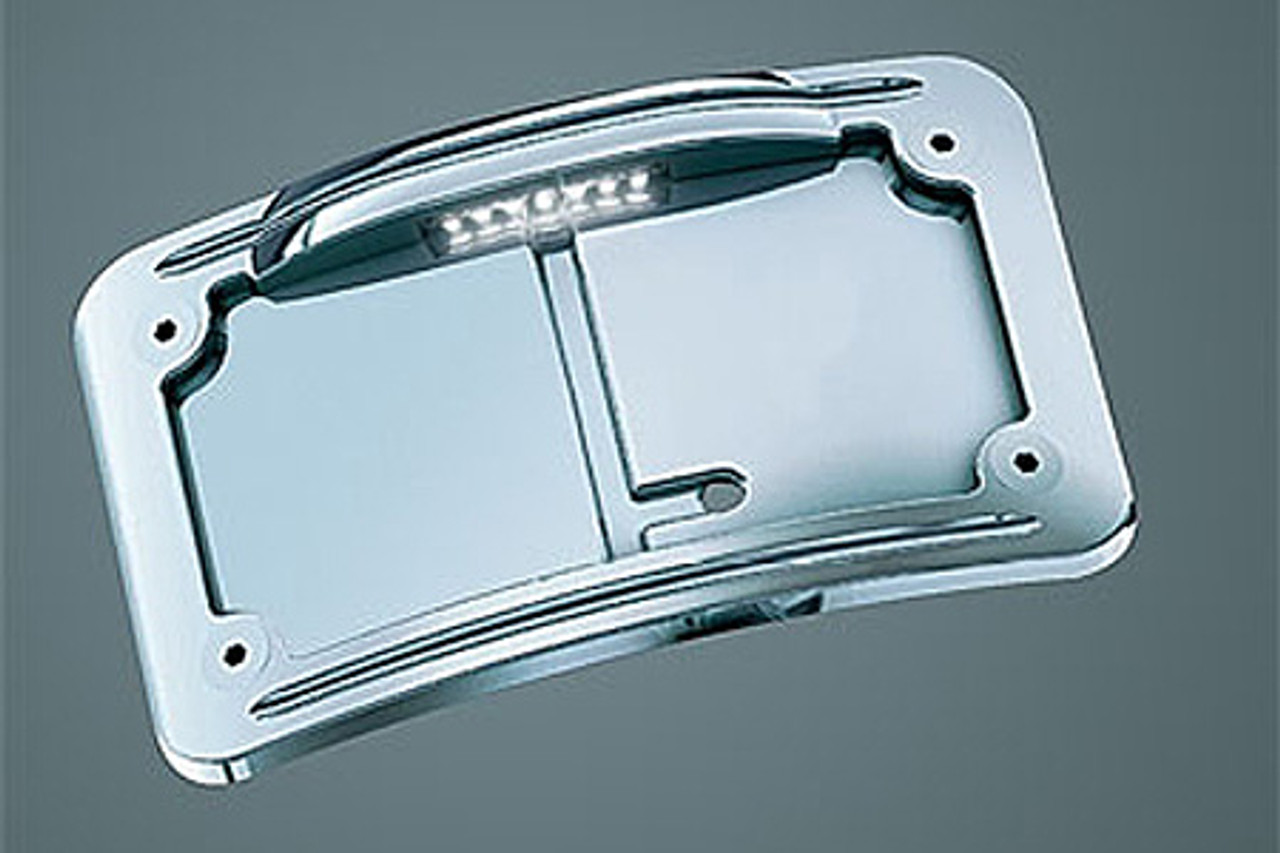 Victory Side Mount License Plate Horizontal or Vertical Black / Chrome