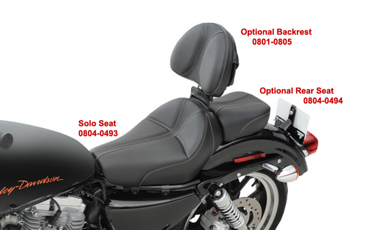 sportster solo seat with backrest