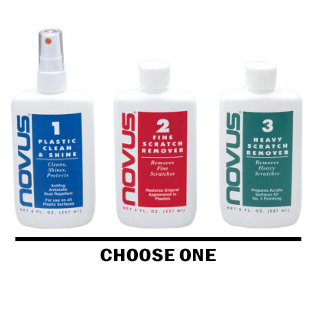 Novus Plastic Polish 3 Part System Steps 1-2 & 3 (Each Sold Separately)