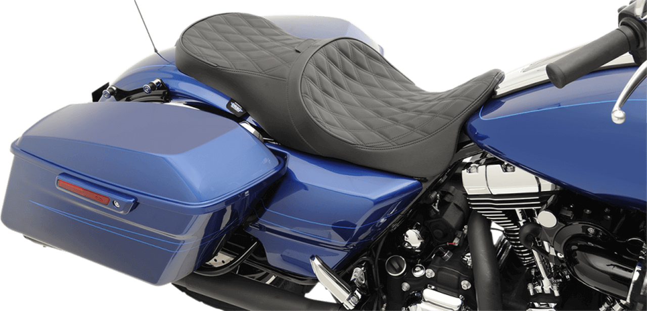 Hoprousa Motorcycle Low-Profile Driver Diamond Stripe Stitch Style