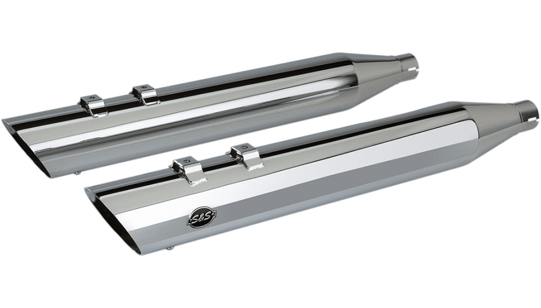 S&S 4 inch Slash Cut Slip On Mufflers for Harley Davidson Touring