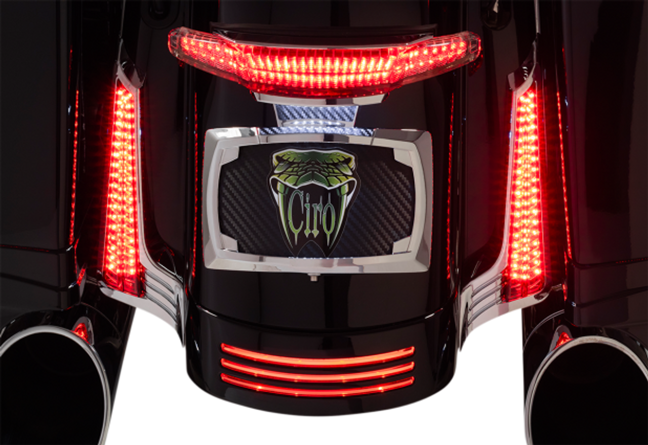 Ciro Filler Panel Lights for '14-Up Harley Davidson Street Glide, Road Glide,  Road King Special FLHRXS - ALL RED LEDs 