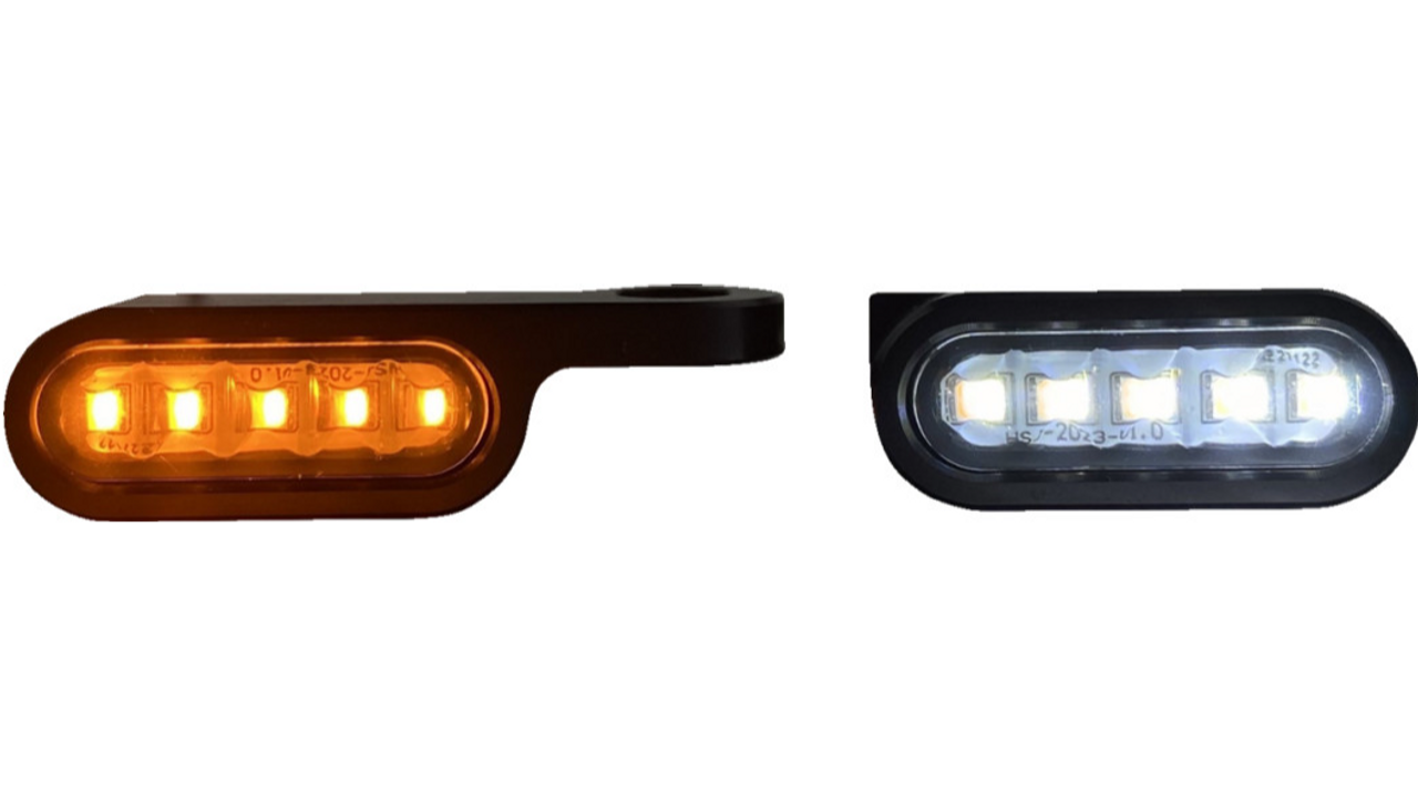 Dynamic LED Motorcycle Mirrors with Run, Brake & Turn Signal