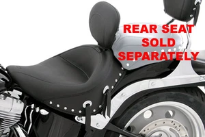 Mustang  Wide Solo Seat  with Driver Backrest   for Heritage Springer '00-05   (w Standard Rear Tire) -Studded