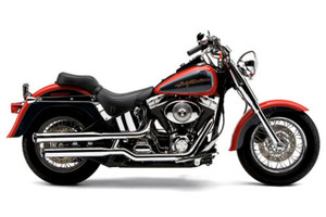 Cobra  3"  Slip On Mufflers w/ Billet Tips for Fat Boy/Deuce '00-06