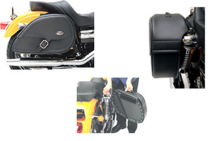 Saddlemen Drifter Teardrop Saddlebags with Shock Cutaway