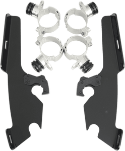 Memphis Shades Batwing Windshield Mounting Kit for V-Star 650 Custom & V-Star 1100 Custom Only '98-Up-Black FAIRING AND WINDSHIELD NOT INCLUDED