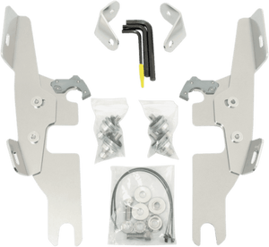 Memphis Shades Batwing Windshield Mounting Kit for '12-Up Dyna SwitchbackFAIRING AND WINDSHIELD NOT INCLUDED -Polished