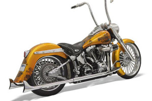 Bassani True Dual Fishtail Exhaust System for '07-17 Softail 30"/33"/36" 1-7/8" Mufflers - Chrome No Baffles