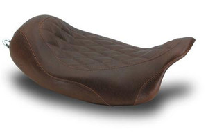 Mustang Seats Wide Tripper Solo Seat for Harley-Davidson Touring Models 2008-Up -Diamond Pattern Distressed Brown (Not for '24-Up FLHX/FLTR Models)