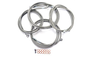 L.A. Choppers Cable Kit for '13 CVO, '14-16 FLHTCU/FLHTK/FLHX/FLHXS  (WITH ABS) for use with 12"-14"  Ape Hangers -Stainless Braided