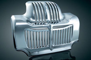 Kuryakyn  Oil Cooler Cover  for Stock Oil Cooler on '11-'15 Electra Glides (except '14-'15 FLHTK, FLHTKL, FLHTKSE), Road Glides (except '15 FLTRUSE), Road Kings, Street Glides (except '15 FLHXSE), '11-'13 Trikes & '15 Freewheeler  -Chrome