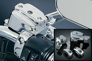 Kuryakyn Hand Control Chrome Dress-up/Cover Kit for Most Harleys w/ Dual Disc