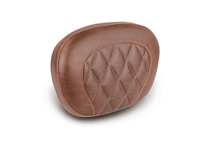 Mustang  Passenger Backrest Pad  for FLHT/FLTR/FLHR/FLHX  '97-Up -Diamond Stitch, Distressed Brown
