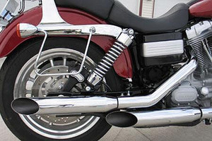 Khrome Werks 3 Inch HP-Plus Slip-On Mufflers for '95-05 Dyna FXD -Slash-Cut