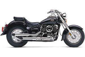 Cobra Slip-On Slash-Cut Mufflers for '04-11 Yamaha XVS650 V-Star - Chrome