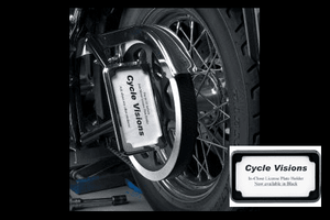 Cycle Visions In Close License Plate Holder for ''05-11 XL -Black Powder-Coat, Vertical with Plate Light