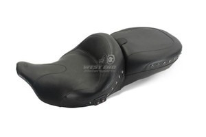 Mustang Seats Summit Heated One-Piece Seat for Harley-Davidson® Touring Models 2014-Up, Black Pearl-centered Studs and Receiver (Not for '24-Up FLHX/FLTR Models)