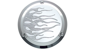 Joker Machine Billet Derby Covers for '70-98 Harley Davidson Big Twin - Flame