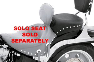Mustang  Wide Recessed Rear Seat (for Driver Backrest Solos) on Springer Classic '06-07  & Heritage Classic '07-15 (with Standard Rear Tire) -Studded