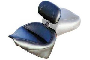 Mustang Wide Solo Seat with Driver Backrest for Softail Deluxe '05-15 (w/ Standard Rear Tire) -Plain/Vintage DOES NOT FIT WITH STOCK LUGGAGE RACK