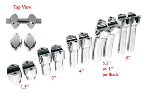 Drag Specialties 1-1/2" Big Buffalo Risers for Certain Metric Bikes 1.5" Tall in Chrome for use 1-1/2" Big Buffalo Handlebars (Sold Separately)