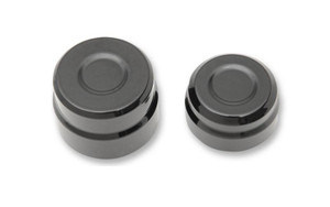 Drag Specialties Billet Rear Axle Caps for '08-12 XL & '09-12  XR1200 models w/ 1 1/8" axle head & 1 1/4" axle nut -black