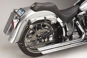 harley softail with hard bags