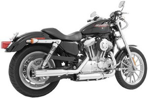 Freedom Performance Exhaust Signature Slip Ons for '04-13 XL Models -Chrome w/ Black Tip