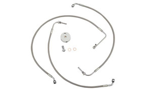L.A. Choppers Stainless Steel Brake Lines for '08-13 FLHT/FLHR/FLTR/FLHX (W/ OUT ABS) -for 12-14" Ape Hangers, Stainless Steel