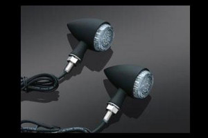 Kuryakyn Torpedo Indicator Lights  Fits: Universal 12v Applications.  Front Turn Only, Matte Black (pr) Amber