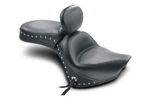 Mustang One-Piece Wide Touring Seat with Driver Backrest  for Vulcan 900 '06-21 Studded