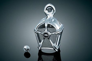 Kuryakyn Mach 2 Horn Cover for '95-18 H-D models equipped with the 'Cowbell' horn -Chrome with Black Mesh
