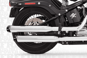 Freedom Performance  3¼ inch Signature Slip Ons for '07-17 FLSTN/FXSTB-Chrome w/ Black Tip