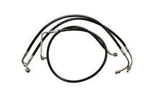 L.A. Choppers Stainless Steel Brake Lines for '08-13 FLHT/FLHR/FLHX/FLTR (W/ OUT ABS) -for 15-17" Ape Hangers, Black Vinyl-Coated